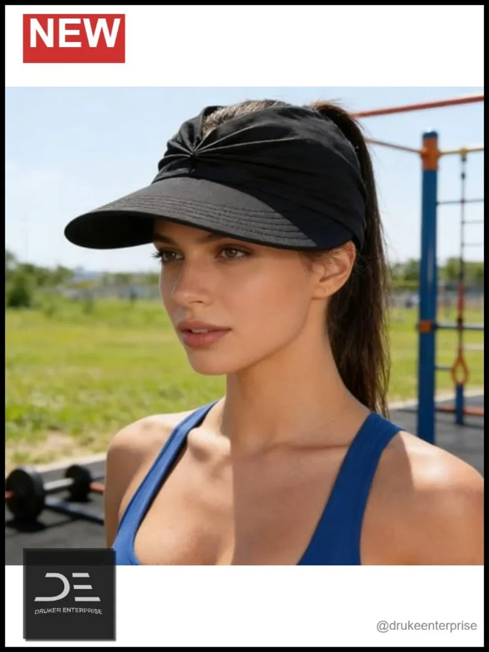 Wide Brim Ponytail Sun Hat with UV Protection - Lightweight Packable Travel Hat